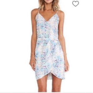 Lovers and Friends Starlight Tulip Hem Faux Wrap Spaghetti Strap Dress
